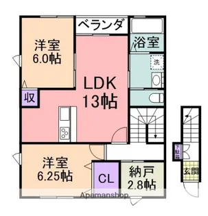ベルリード阪南 桜ヶ丘【202号室】の間取り