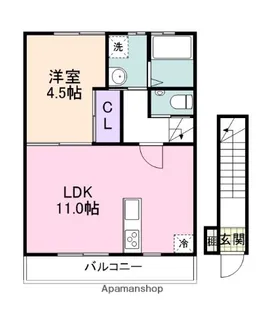 プチメゾンRINKU【203号室】の間取り
