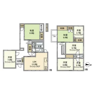 大阪府泉南郡岬町深日【一戸建】の間取り