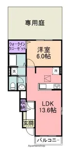 ウエストリヴァー和泉鳥取【1階】の間取り