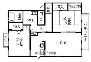 ディライト新家【B202号室】の間取り