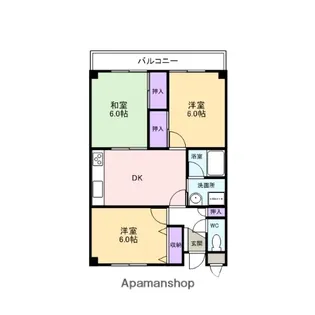 グリーンヒル阪南【306号室】の間取り
