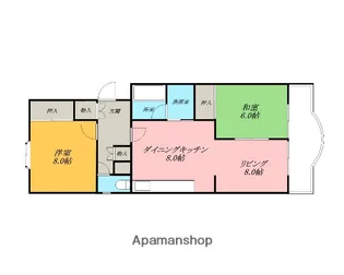 マンションミワ1号館【2階】の間取り