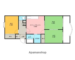 マンションミワ1号館【2階】の間取り