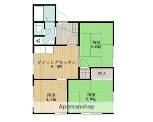 サニーハイム木下 B棟【B202号室】の間取り