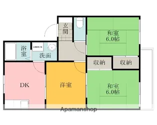 パークサイド木下A・B【A103号室】の間取り