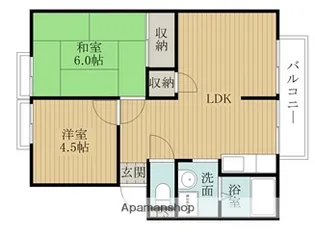 サンシティー西大路【1階】の間取り