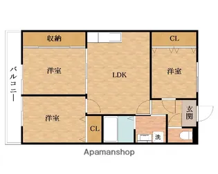 クレアジオーネ岸和田【3階】の間取り