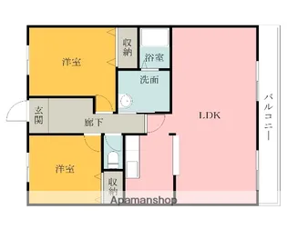 アロマティック岸和田【601号室】の間取り