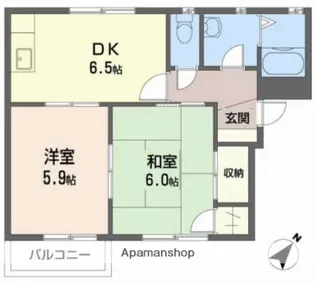 コートボナールA棟【2階】の間取り