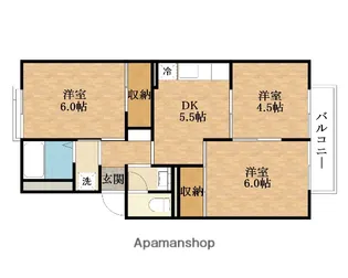 サニーグリーン北喜【1階】の間取り