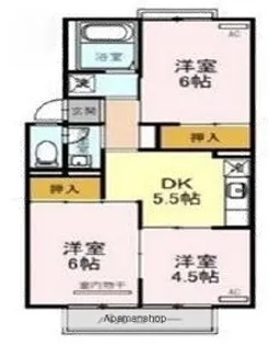 サニーグリーン北喜【2階】の間取り