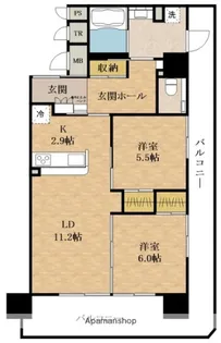 マスターズマンション東岸和田駅前【707号室】の間取り