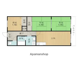 グランディール岸和田【2階】の間取り