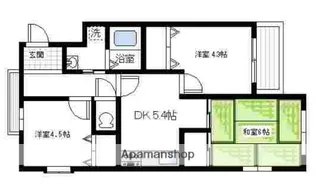 シャトー太陽Ⅱ【1階】の間取り