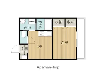 1DKの間取り画像