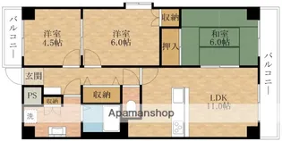 サウサリート貝塚【6階】の間取り