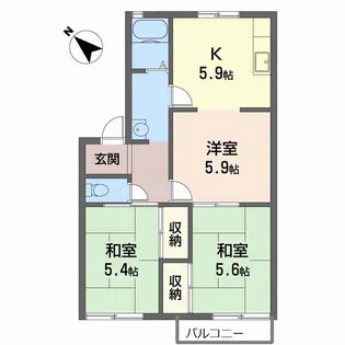 パークサイド木下A・B【2階】の間取り