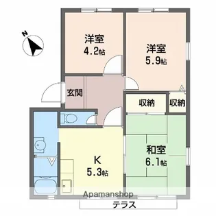 ガーデンプレイス【1階】の間取り