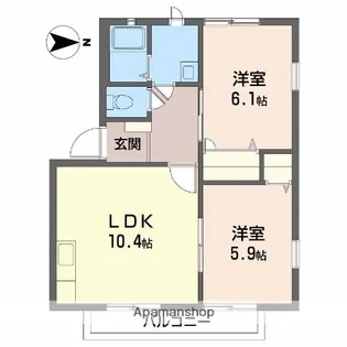 フローラ桜ヶ丘【2階】の間取り