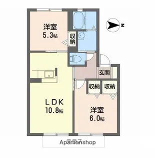 ファミーユ東貝塚【1階】の間取り