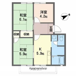 ジョイフルハイツ【1階】の間取り