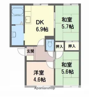 ガーデンハイツ・ヒゴ【A105号室】の間取り