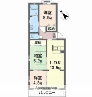 サンモール中井【3階】の間取り