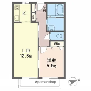 ハイツティンクル桜ヶ丘【2階】の間取り