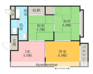 ハイツ山本C棟【1階】の間取り