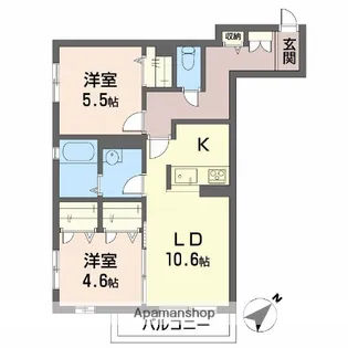 シャーメゾン・KOKOMO【2階】の間取り