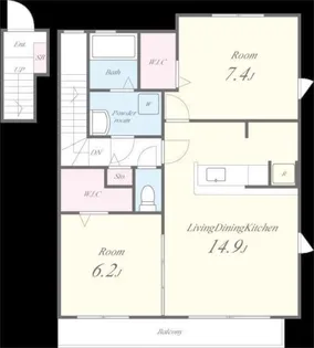 ゾーナ・ヴェルデ【2階】の間取り