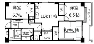 レジデンス岸和田【2階】の間取り