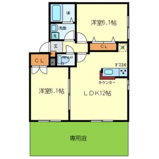オアゼ・二色Ⅰ番館【1階】の間取り