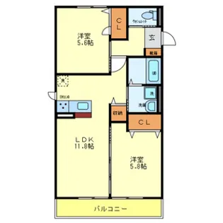 フレッシュ南上町【2階】の間取り