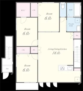 MKNTペルル【1階】の間取り