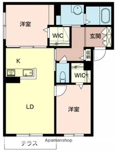 シャーメゾンシャルム磯上【1階】の間取り