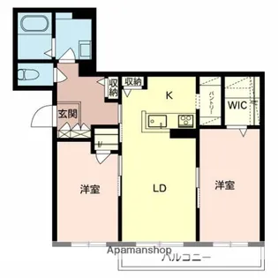 シャーメゾンシャルム磯上【2階】の間取り