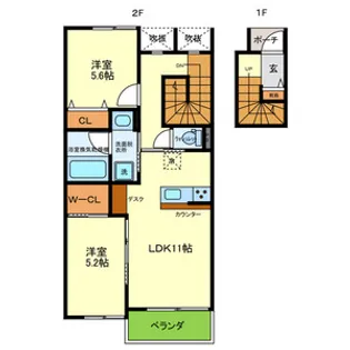 大阪府岸和田市額原町【アパート】の間取り