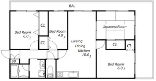 プレステージフジ東貝塚壱番館【1階】の間取り