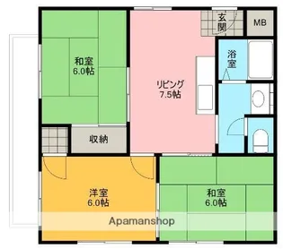 サザンコート【202号室】の間取り