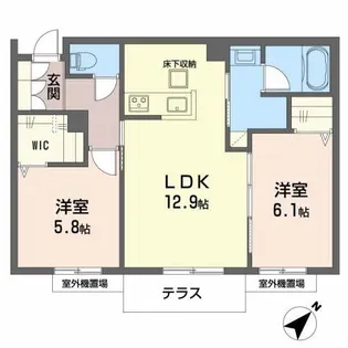シャーメゾン ジン【105号室】の間取り