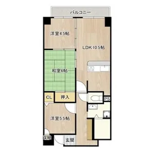 グリーングラス久米田【101号室】の間取り