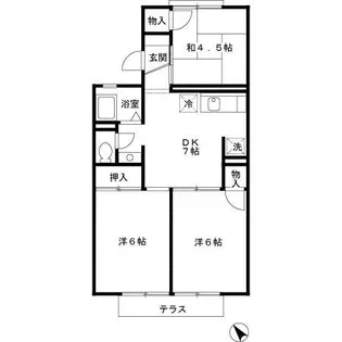 コスモ二色浜Ⅰ【1階】の間取り