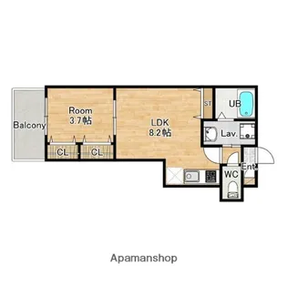 ジーメゾン岸和田ラクセル【1階】の間取り