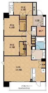 ヴェリテ東岸和田駅前【1501号室】の間取り