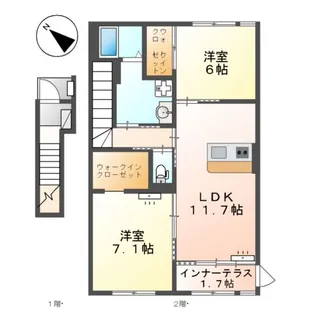 仮称)忠岡町忠岡東アパート【2階】の間取り