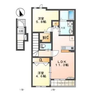 コンフォート6【2階】の間取り