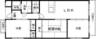 グリーングラス久米田【1階】の間取り