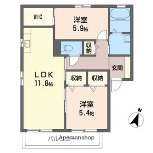 永野ハイツ【2階】の間取り
